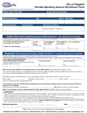 City of Flagstaff Flexible Spending Account Enrollment Form