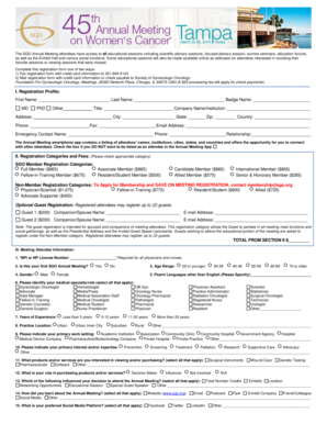 SGO Annual Meeting Registration Form