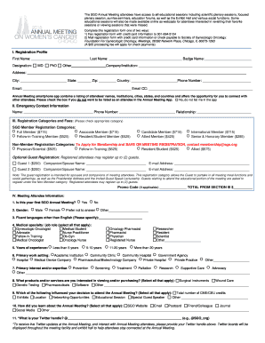 SGO Annual Meeting Registration Form