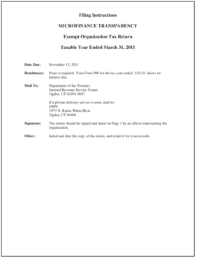 Exempt Organization Tax Return Form 990