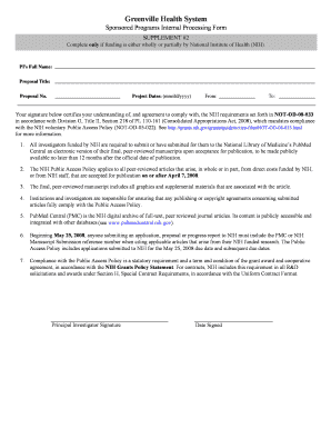 NIH Public Access Policy Compliance Form