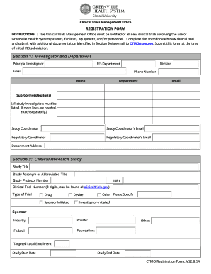 Clinical Trial Registration Form