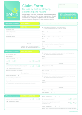 Pet Insurance Claim Form