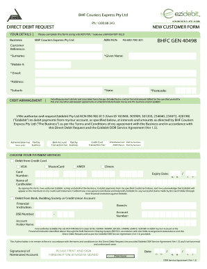 Direct Debit Request Form