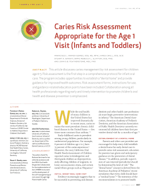 Caries Risk Assessment Form for Age 0-5