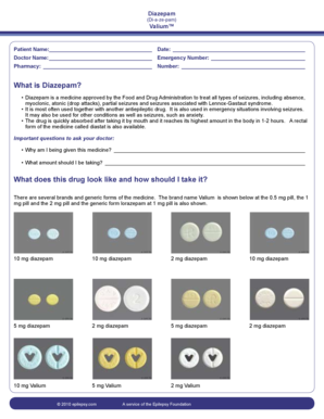 Diazepam Patient Information Form