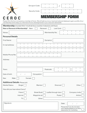 Ceroc Membership Form