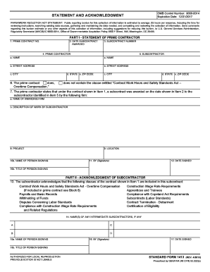 Statement and Acknowledgment Form 1413