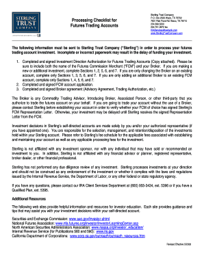 Investment Direction Authorization for Futures Trading Accounts