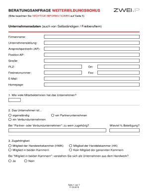 Beratungsanfrage Weiterbildungsbonus