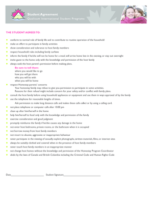 Student Homestay Agreement
