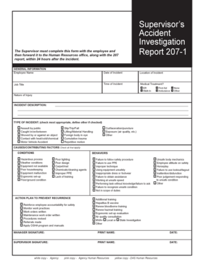 Supervisor Accident Investigation Form