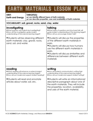 Earth Materials Lesson Plan