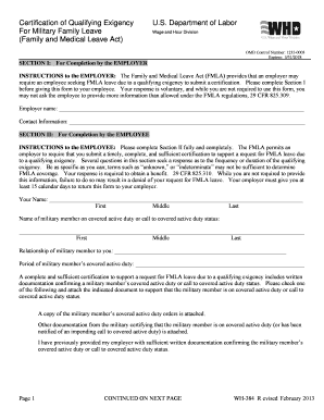 FMLA Certification of Qualifying Exigency