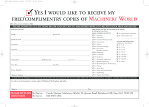 Machinery World Magazine Subscription Application