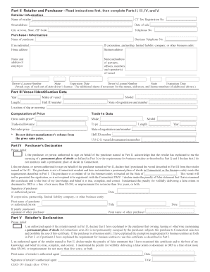Connecticut Sales and Use Tax Exemption for Vessel