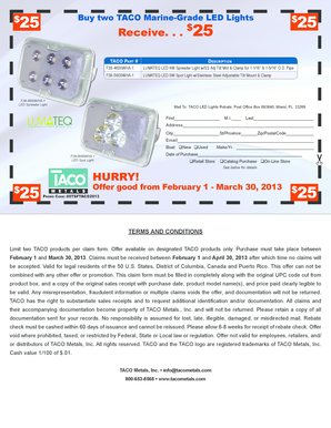 TACO LED Lights Rebate Form