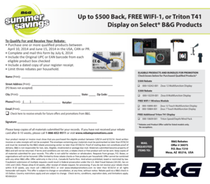B&G Product Rebate Form