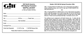 2015 Gill NA Spring Promotion Offer