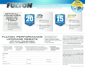 Fulton Performance Upgrade Rebate Form