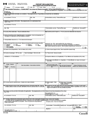 Canadian Export Declaration Form