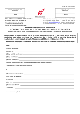 Contrat de travail pour travailleur étranger