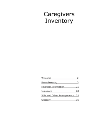 Caregivers Inventory Form