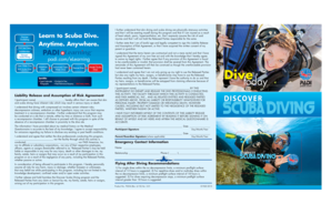 PADI Discover Scuba Diving Liability Release