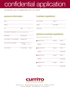 Confidential Business Application Form