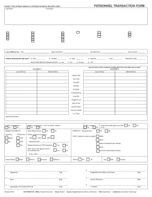Personnel Transaction Form