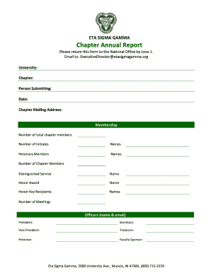 Eta Sigma Gamma Annual Report Form
