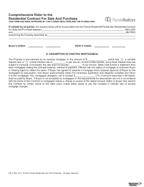 Comprehensive Rider to Florida Residential Contract