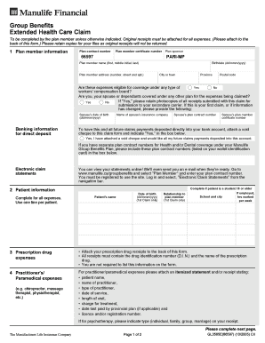 Manulife Extended Health Care Claim Form