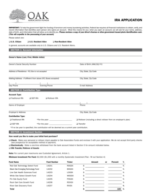 IRA Application Form