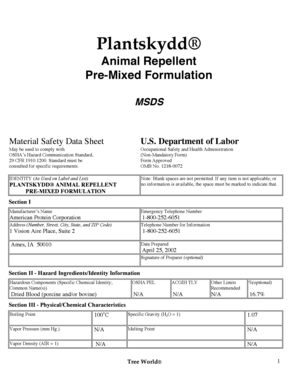 Plantskydd Animal Repellent MSDS