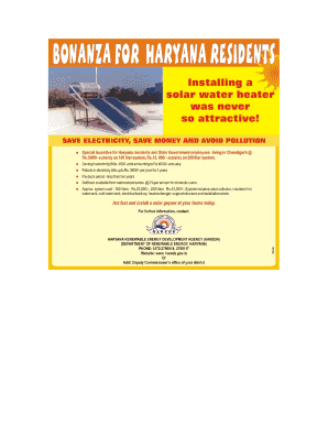 Haryana Solar Water Heating Subsidy Application