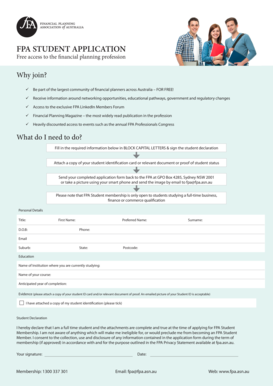 FPA Student Application Form