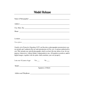 Model Release Form