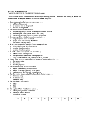 B2 Level English Exam