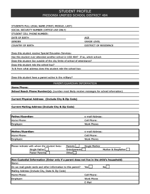 Student Profile Form