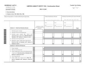 Kentucky Limited Liability Entity Tax Continuation Sheet