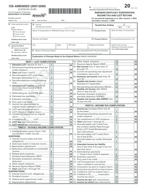 Kentucky Corporation Income Tax and LLET Return