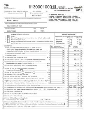 Kentucky Individual Income Tax Return Form 740
