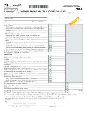 Kentucky Business Development Corporation Tax Return