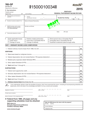 Kentucky General Partnership Income Return