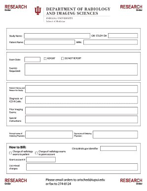 Research Study Order Form