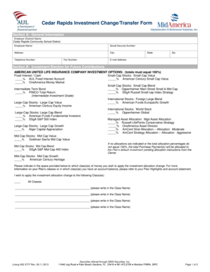 Investment Change/Transfer Form