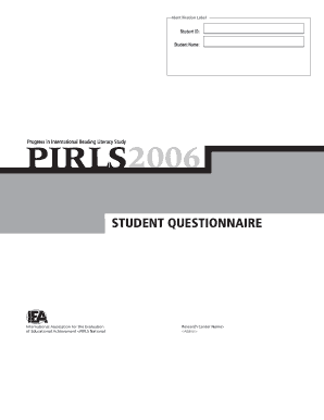 PIRLS Student Questionnaire