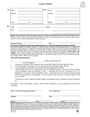 Live-In Caregiver Affidavit