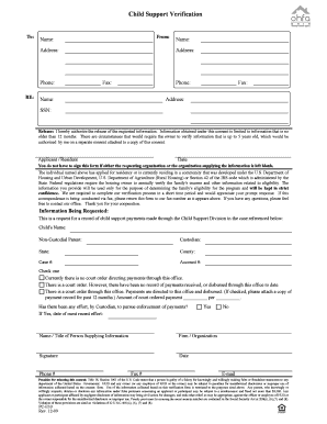 Child Support Verification Form